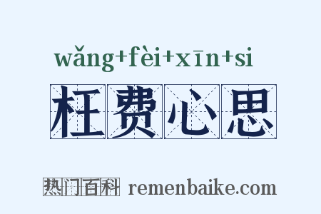 枉费心思是什么意思的图片
